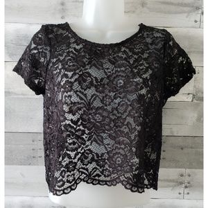 AMBIANCE Black Lace Top